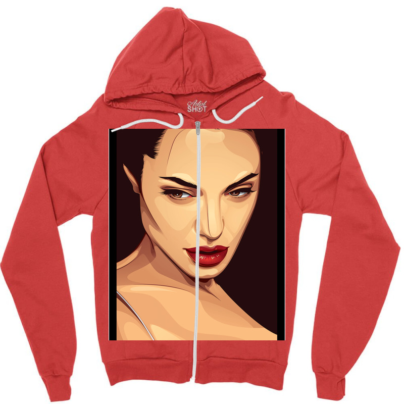 Angelina Jolie Zipper Hoodie by gaoneeliqna3 | Artistshot