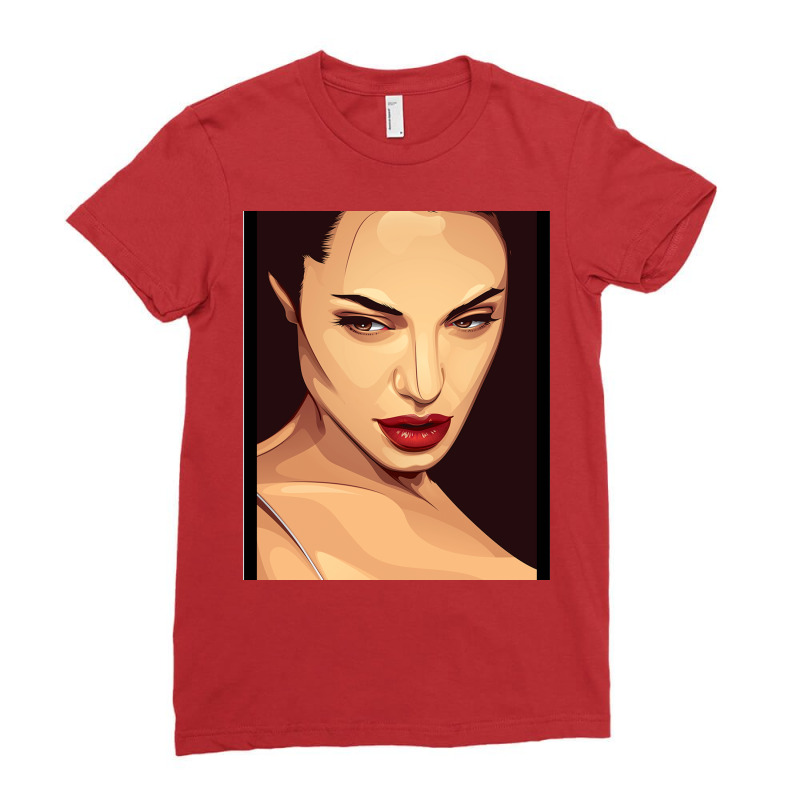 Angelina Jolie Ladies Fitted T-Shirt by gaoneeliqna3 | Artistshot