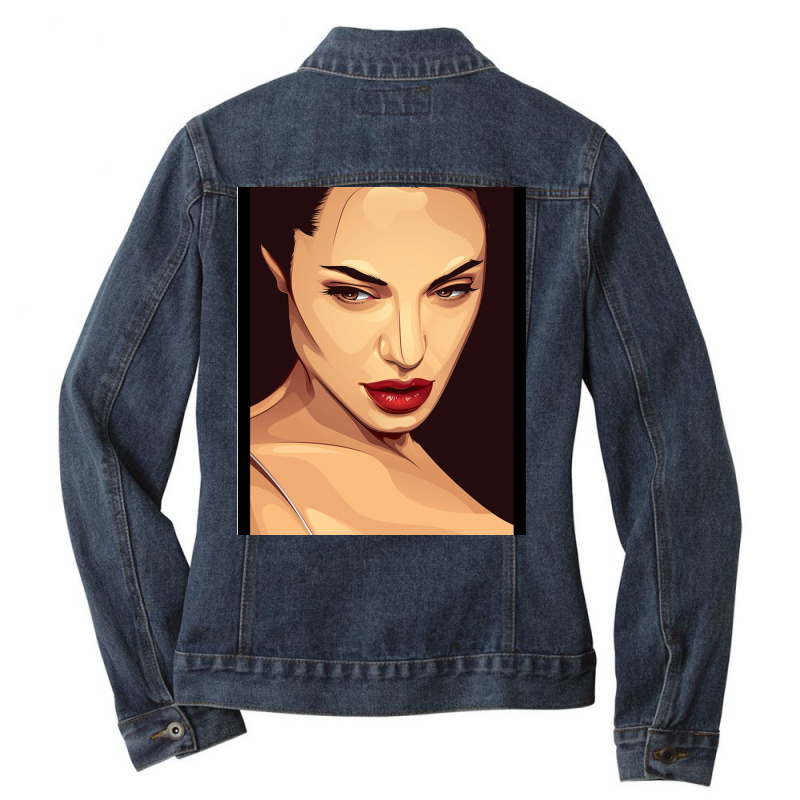 Angelina Jolie Ladies Denim Jacket by gaoneeliqna3 | Artistshot