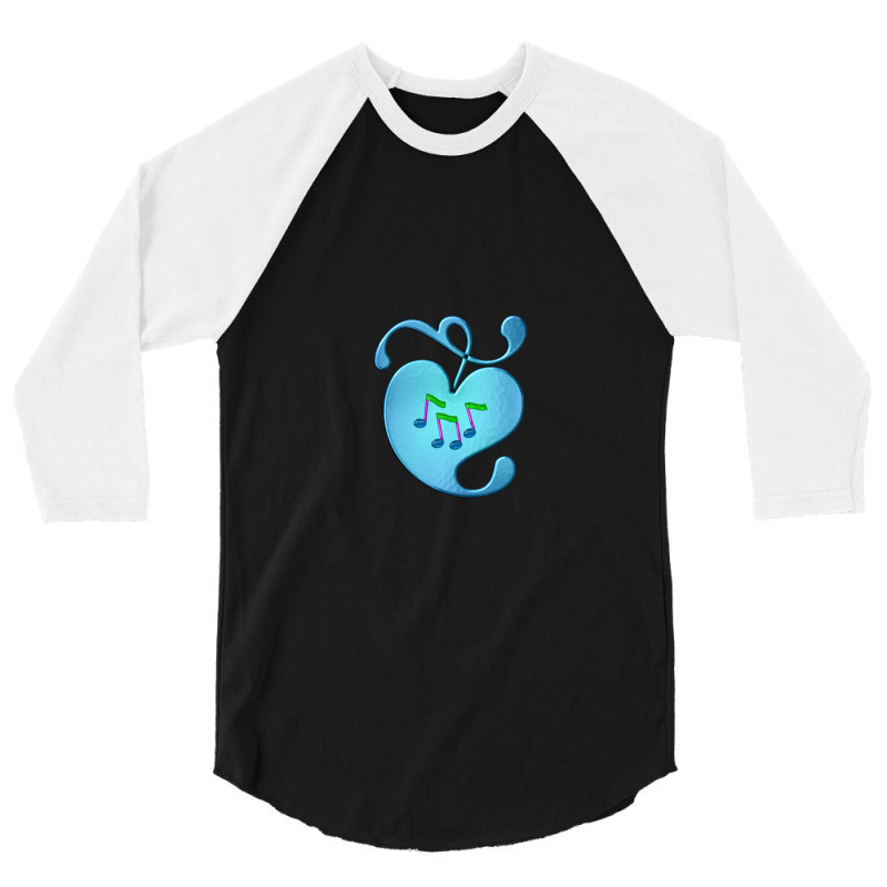 Music Notes In Heart 3/4 Sleeve Shirt by MichaelVictory | Artistshot