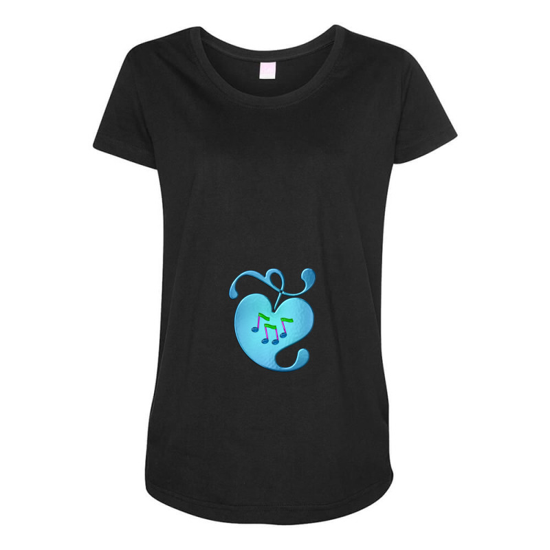 Music Notes In Heart Maternity Scoop Neck T-shirt by MichaelVictory | Artistshot