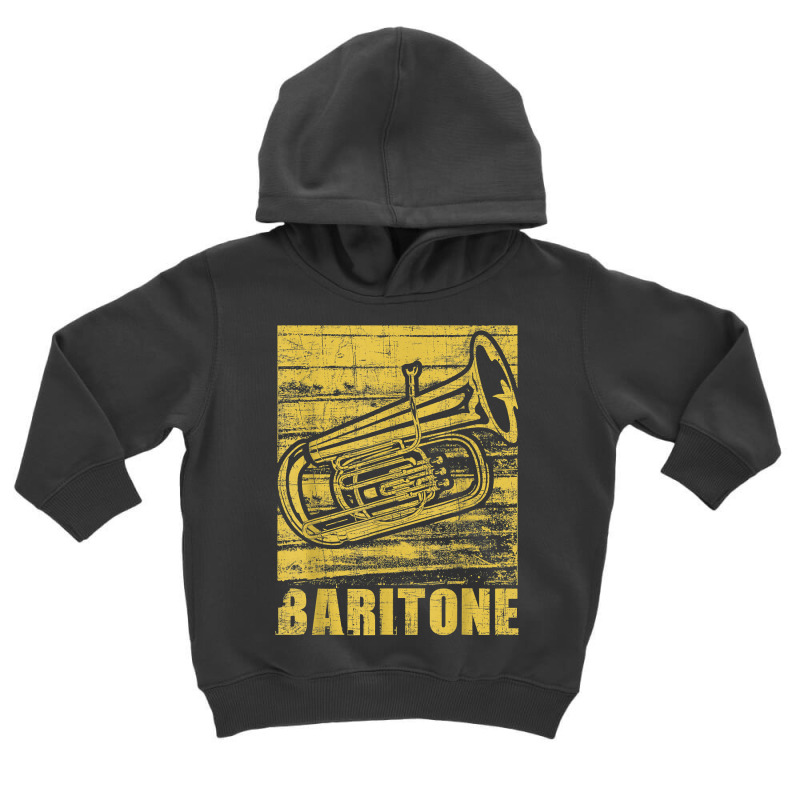 Baritone   Distressed Euphonium Lover Marching Bandmaster T Shirt Toddler Hoodie | Artistshot