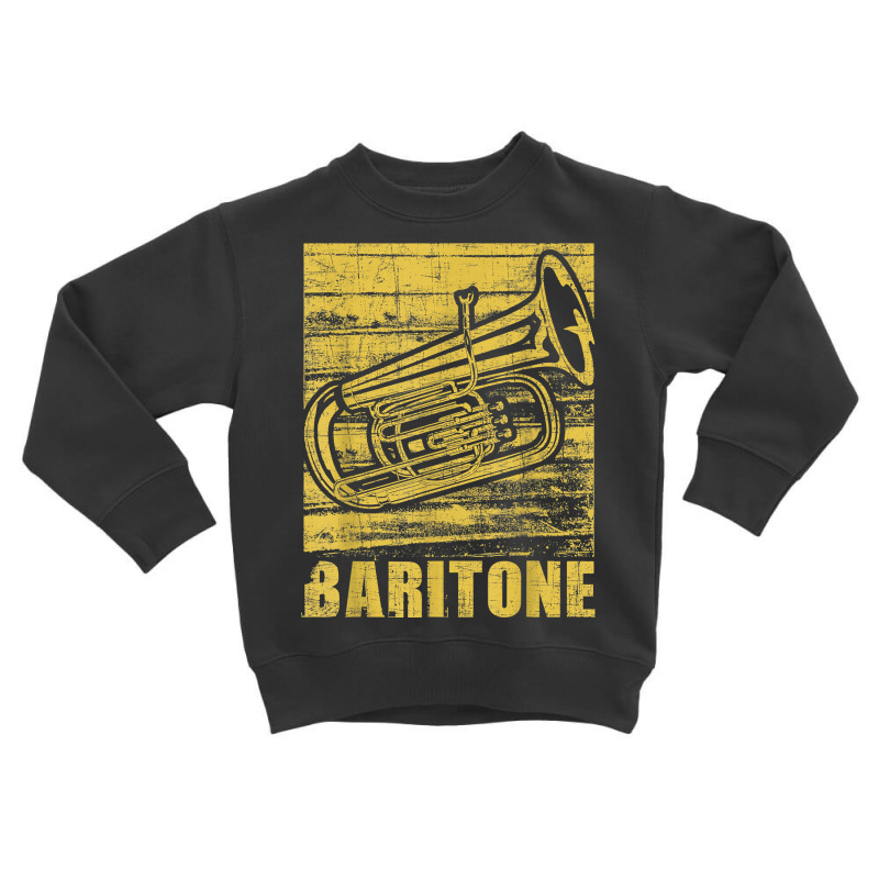 Baritone   Distressed Euphonium Lover Marching Bandmaster T Shirt Toddler Sweatshirt | Artistshot