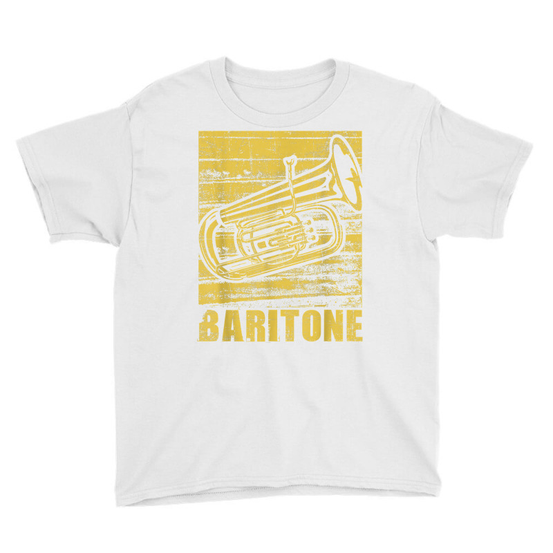 Baritone   Distressed Euphonium Lover Marching Bandmaster T Shirt Youth Tee | Artistshot