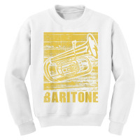 Baritone   Distressed Euphonium Lover Marching Bandmaster T Shirt Youth Sweatshirt | Artistshot