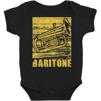 Baritone   Distressed Euphonium Lover Marching Bandmaster T Shirt Baby Bodysuit | Artistshot