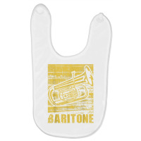 Baritone   Distressed Euphonium Lover Marching Bandmaster T Shirt Baby Bibs | Artistshot