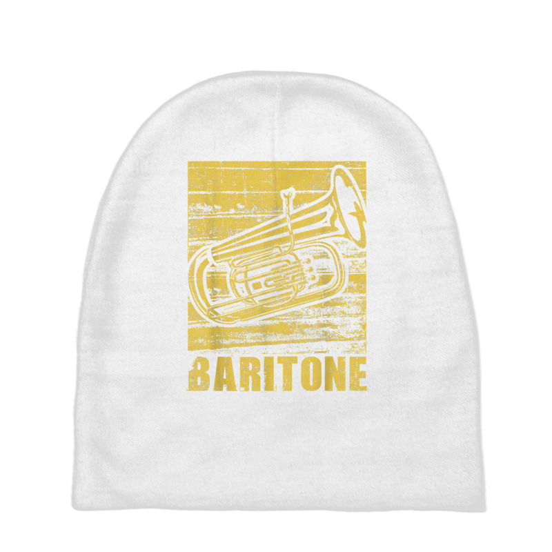 Baritone   Distressed Euphonium Lover Marching Bandmaster T Shirt Baby Beanies | Artistshot