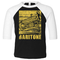 Baritone   Distressed Euphonium Lover Marching Bandmaster T Shirt Toddler 3/4 Sleeve Tee | Artistshot