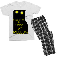 Keep Calm And Look At Meeeow Cat Hypnotic Men's T-shirt Pajama Set | Artistshot