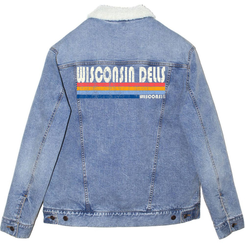 Vintage 70s 80s Style Wisconsin Dells Wi Unisex Sherpa-lined Denim Jacket | Artistshot