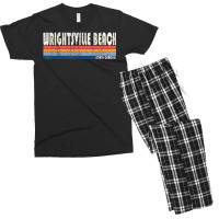 Vintage 70s 80s Style Wrightsville Beach Nc Men's T-shirt Pajama Set | Artistshot