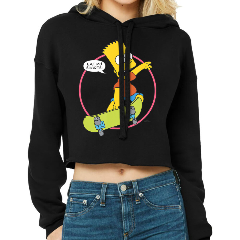 The Simpsons Bart Simpson Eat My Shorts Cropped Hoodie by Min09 | Artistshot