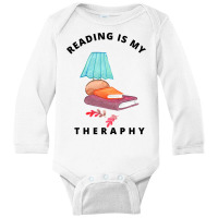 Limited Edition Reading Is My Theraphy 40 Long Sleeve Baby Bodysuit | Artistshot