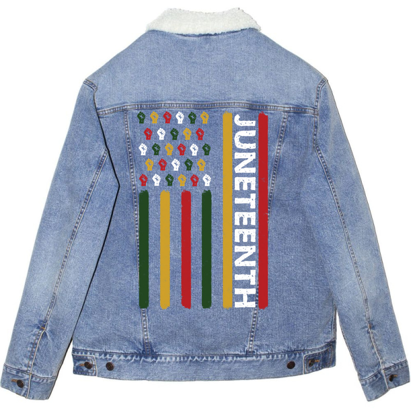 Trending Juneteenth Flag Black Power Fists Unisex Sherpa-lined Denim Jacket | Artistshot