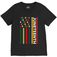 Trending Juneteenth Flag Black Power Fists V-neck Tee | Artistshot