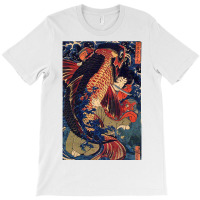 Fighting The Giant Carp Japanese Tshirt T-shirt | Artistshot