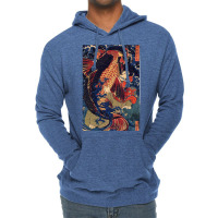 Fighting The Giant Carp Japanese Tshirt Lightweight Hoodie | Artistshot