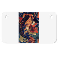 Fighting The Giant Carp Japanese Tshirt Motorcycle License Plate | Artistshot