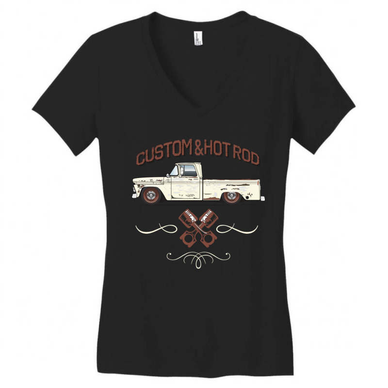 Hot Rod Patina Cameo White Women's V-Neck T-Shirt by MernaPutney | Artistshot