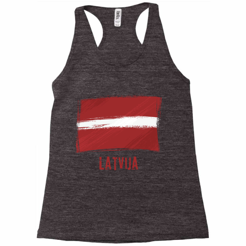 Grunge Latvia Flag  Latvija Latvian Language Long Sleeve T Shirt Racerback Tank by kleebbi | Artistshot