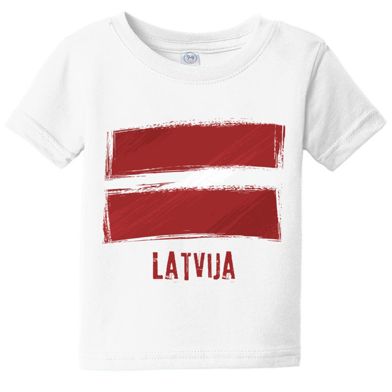 Grunge Latvia Flag  Latvija Latvian Language Long Sleeve T Shirt Baby Tee by kleebbi | Artistshot