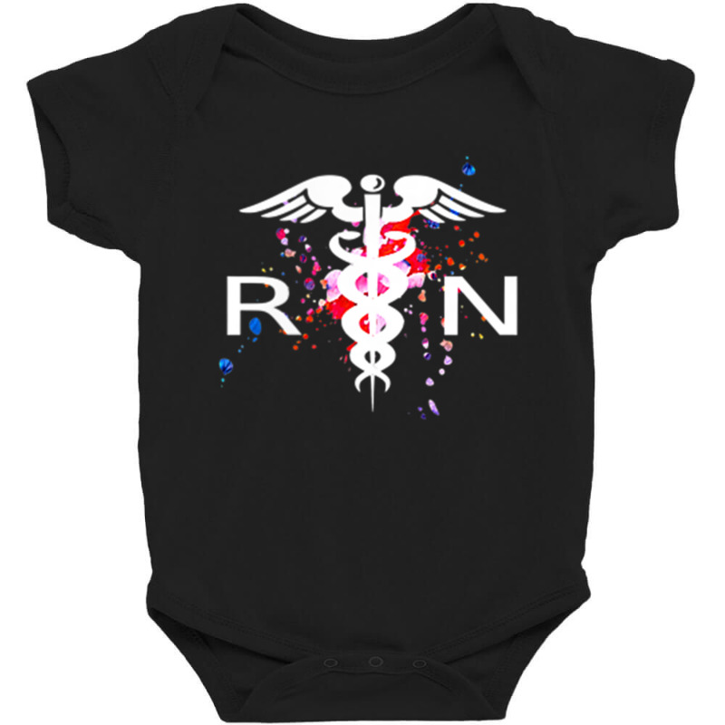 Rn Registered Nurse Caduceus Symbol Baby Bodysuit | Artistshot