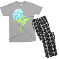 Hydrangea Flower Painting Blue Green T  Shirt Hydrangea Flower Paintin Men's T-shirt Pajama Set | Artistshot