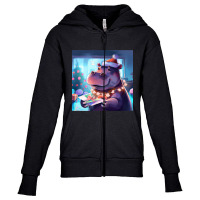 Limited Edition Cute Hippopotamus Drawing-m4hfr Youth Zipper Hoodie | Artistshot