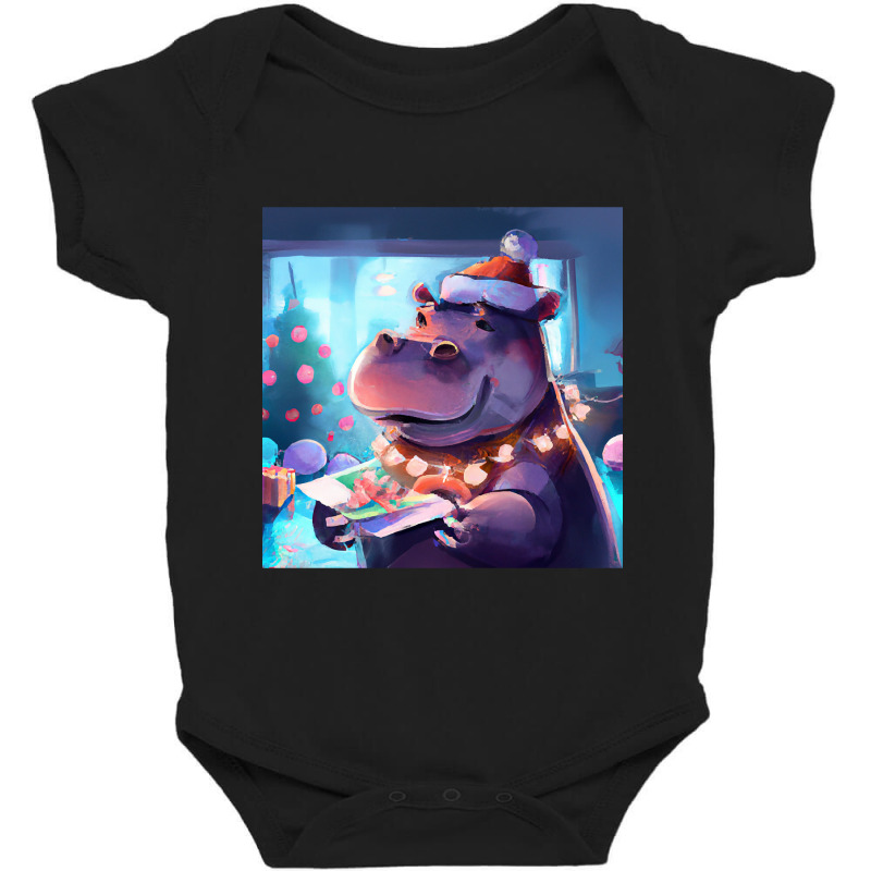 Limited Edition Cute Hippopotamus Drawing-m4hfr Baby Bodysuit | Artistshot