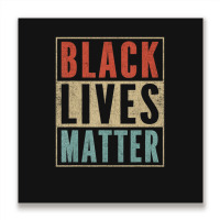 Vintage Black Lives Matter Retro 70s 80s Style Blm Metal Print Square | Artistshot