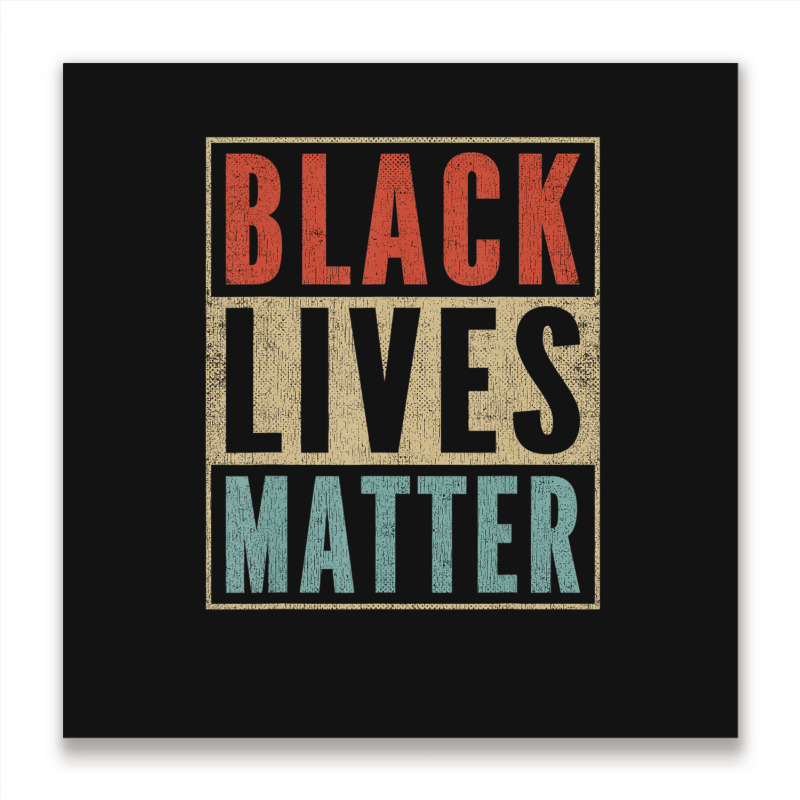 Vintage Black Lives Matter Retro 70s 80s Style Blm Metal Print Square | Artistshot