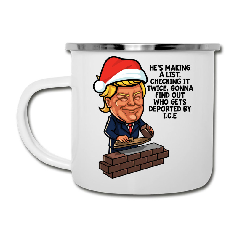 Donald Trump Santa Claus Funny Christmas Build The Wall   Green Camper Cup | Artistshot