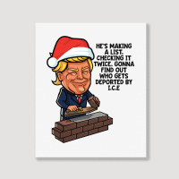 Donald Trump Santa Claus Funny Christmas Build The Wall   Green Portrait Canvas Print | Artistshot