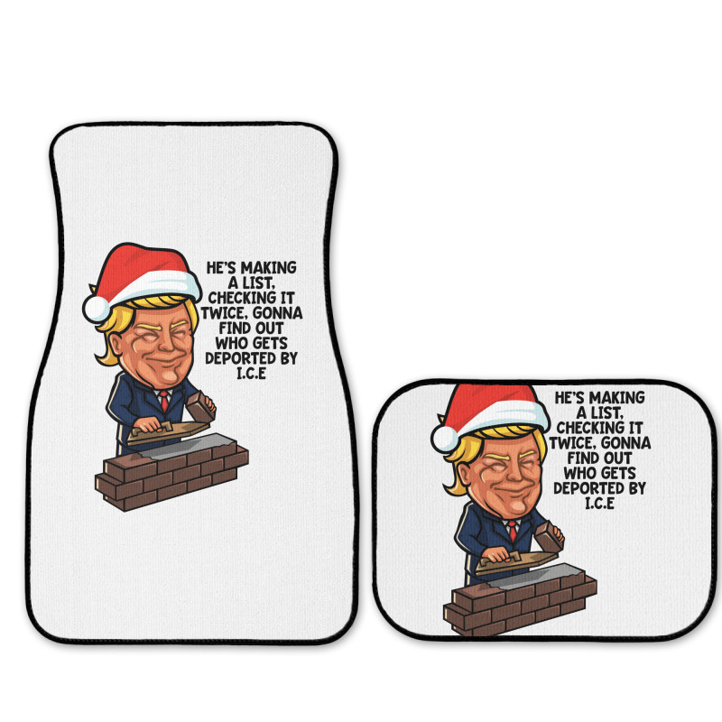 Donald Trump Santa Claus Funny Christmas Build The Wall   Green Full Set Car Mats | Artistshot