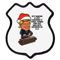 Donald Trump Santa Claus Funny Christmas Build The Wall   Green Shield Patch | Artistshot