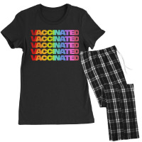 Vaccinated Retro Style Typography Design Women's Pajamas Set | Artistshot