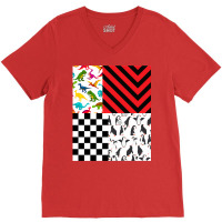 Dinosaur Checker Pattern  Weird Patterns V-neck Tee | Artistshot