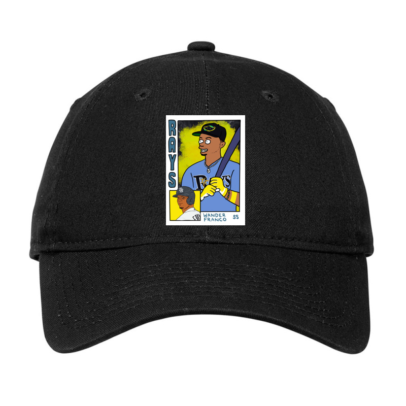 Wander Franco Simpsons Inspired Baseball Card Parody By Cousscards Adjustable Cap | Artistshot