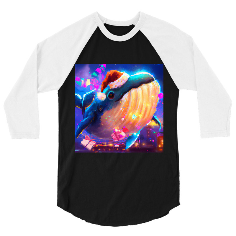 Hot Trend Cute Humpback Whale Drawing 3/4 Sleeve Shirt | Artistshot