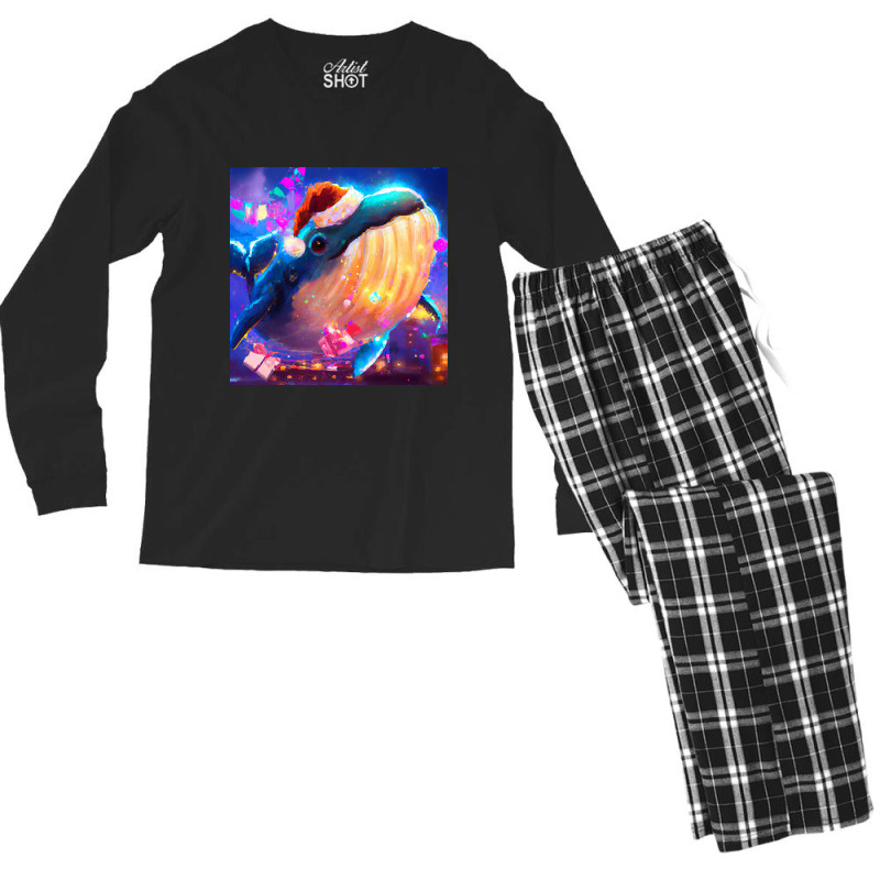 Hot Trend Cute Humpback Whale Drawing Men's Long Sleeve Pajama Set | Artistshot