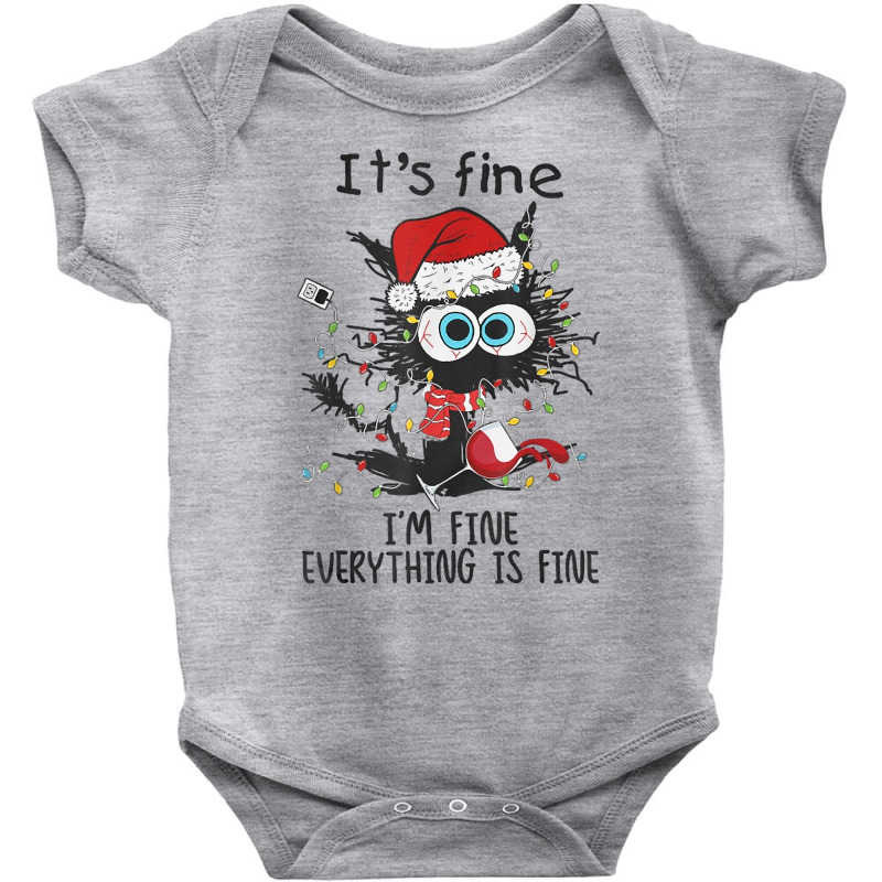 It's Fine I'm Fine Everything Is Fine Wine Glass Christmas T Shirt Baby Bodysuit | Artistshot