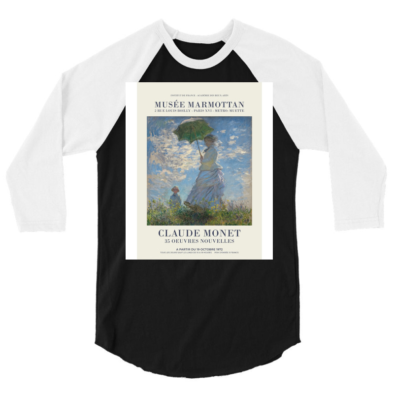 Claude Monet   Woman With A Parasol   Madame Monet And Her Son 3/4 Sleeve Shirt by toufieenteksd | Artistshot