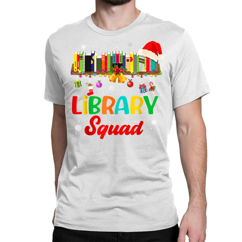 Cute Library Squad Christmas Bookshelf Light Xmas Book Lover T Shirt Classic T-shirt by dorman | Artistshot