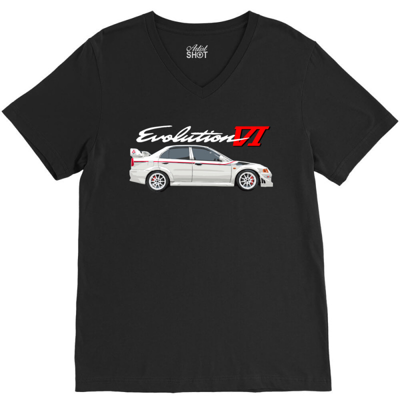 Tommi Makinen Evo 6 White V-Neck Tee by ArlenMadera | Artistshot