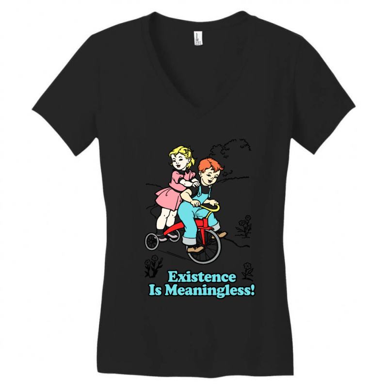 Existence Is Meaningless! Nihilist Statement Tee Women's V-Neck T-Shirt by JeremyHurley | Artistshot