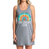 Dual Language Crew Rainbow Bilingual Teacher Dual Language Tank Dress | Artistshot