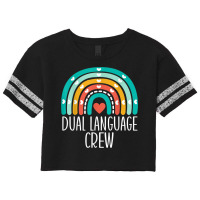 Dual Language Crew Rainbow Bilingual Teacher Dual Language Scorecard Crop Tee | Artistshot