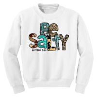 Womens Leopard Jesus Cross Be Salty Turquoise Christian Religious V Ne Youth Sweatshirt | Artistshot