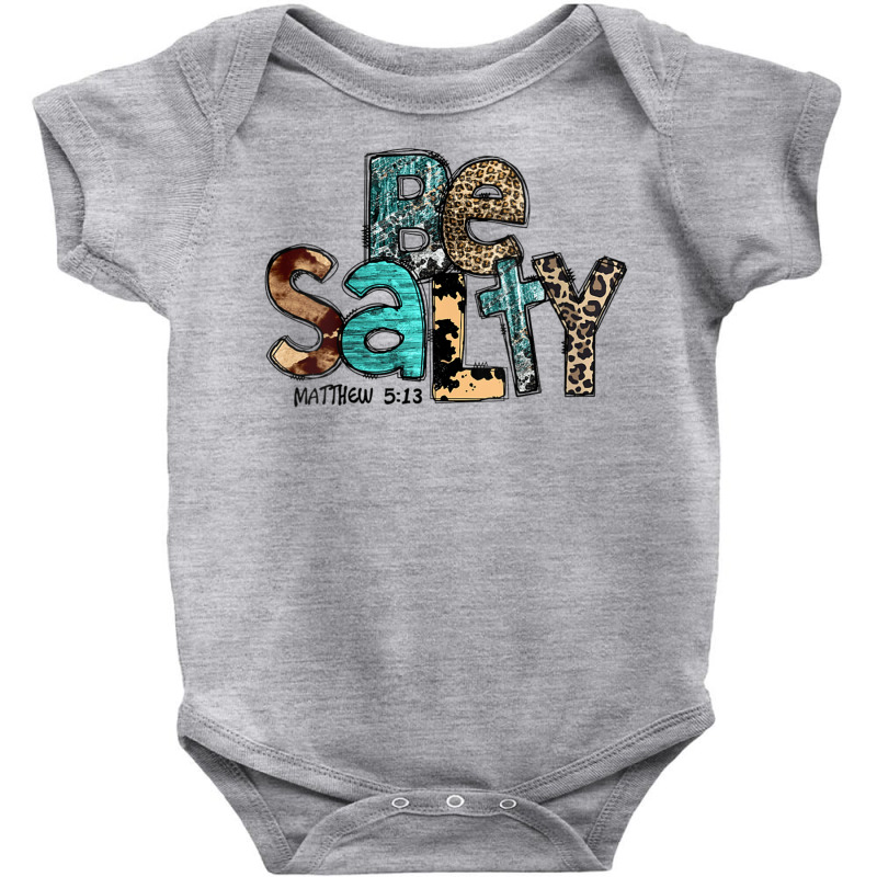 Womens Leopard Jesus Cross Be Salty Turquoise Christian Religious V Ne Baby Bodysuit | Artistshot